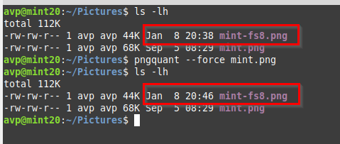 overwrite processed images using pngquant