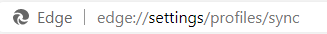accessing sync setting in microsoft edge from the address bar