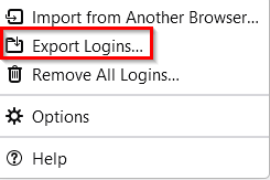 exporting logins from Firefox Lockwise