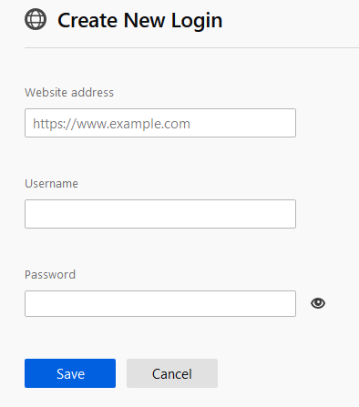 website details and credentials using Firefox Lockwise