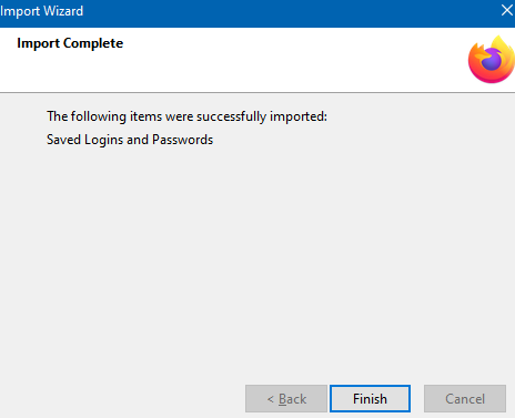 saved logins from other browsers imported to Firefox Lockwise