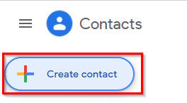 creating a new contact using Google Contacts