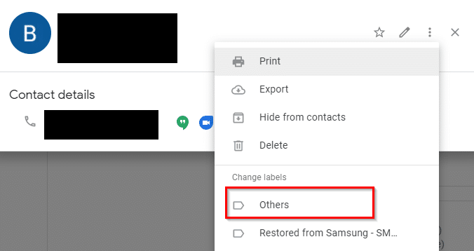 assigning a label to contacts using Google Contacts