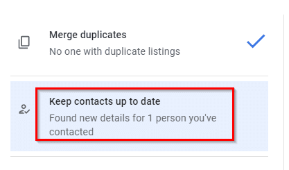 updating contact details using Google Contacts