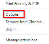 accessing Print Friendly & PDF options