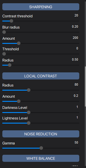 sharpening, local contrast and other available effects in Vertexshare Photo Effects