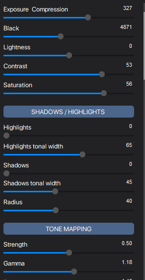 changing sliders for different effects in Vertexshare Photo Effects