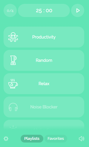 Noisli Chrome add-on after logging in