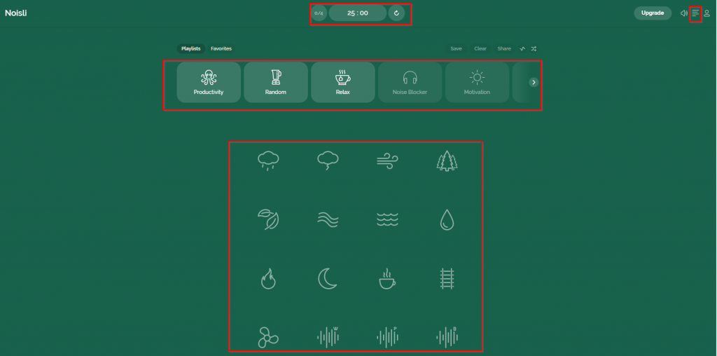 Noisli interface