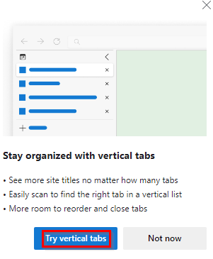 vertical tabs in Microsoft Edge