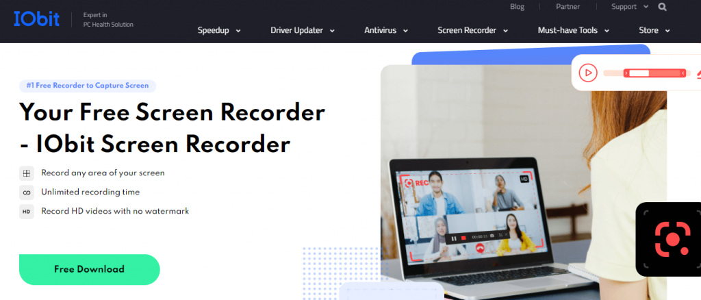 IObit Screen Recorder homepage