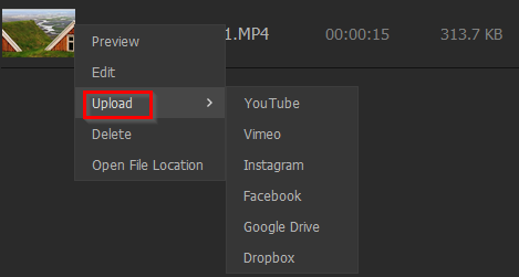 upload recorded videos to online services and social media