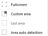 screenshot selection options in Icecream Screen Recorder