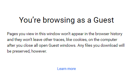 Guest mode in Chrome