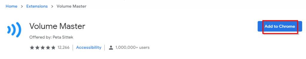 Volume Master Chrome add-on