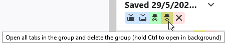 opening all the stashed tabs in a group and then deleting that group in Tab Stash