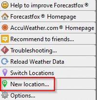 adding a new location in Forecastfox