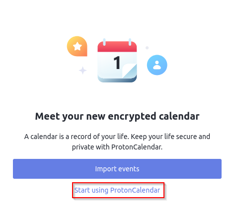 Proton Calendar sign-in page