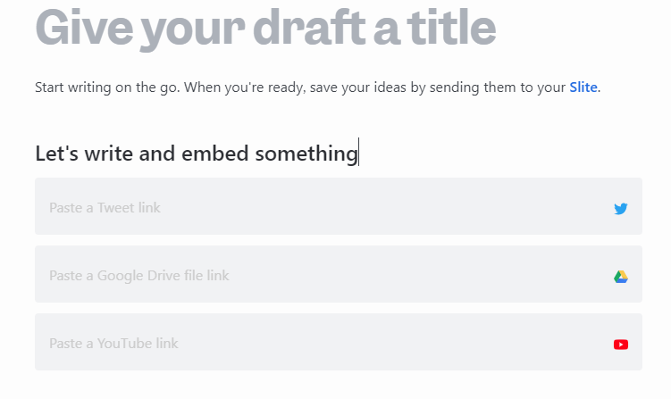 taking notes with Draft by Slite