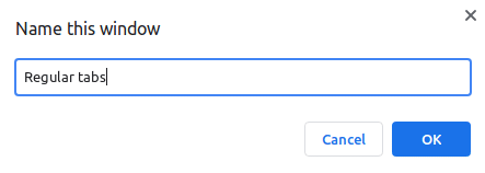 giving an open Chrome window a custom name