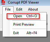 open corrupted PDF files in Corrupt PDF Viewer