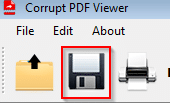 saving corrupted PDF files as a new PDF in Corrupt PDF Viewer