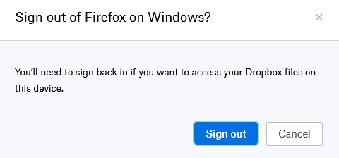 sign out of active Dropbox sessions from other devices
