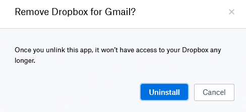 revoke permissions of connected apps from Dropbox