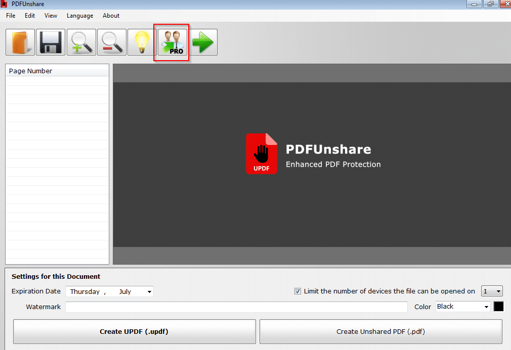 registering PDF Unshare Pro giveaway version