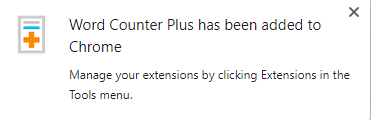 Word Counter Plus added to Chrome