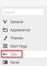 accessing vivaldi tab settings