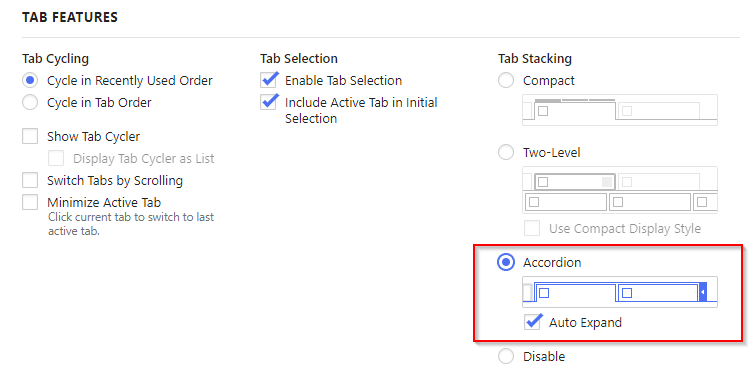 enable accordion tabs in vivaldi