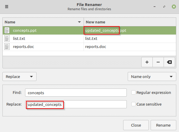 renaming files using bulky