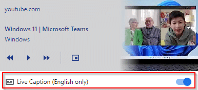 turn on Live Caption for content played in Chrome