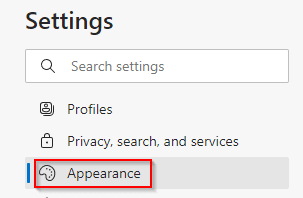 customizing edge appearance settings