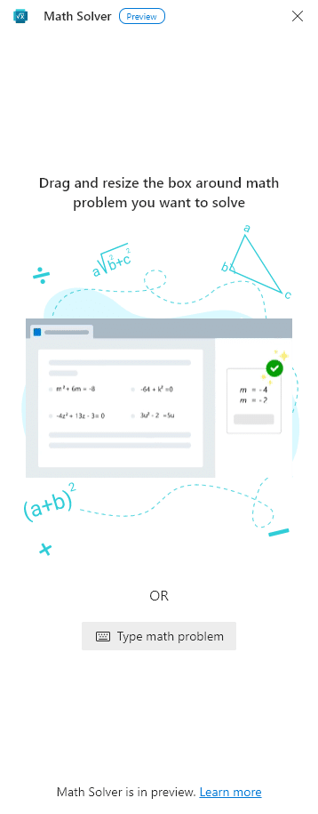 math solver in edge sidebar