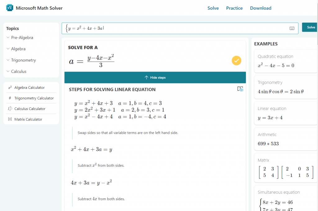 math solver in a new tab