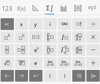 calculus tab for math keyboard