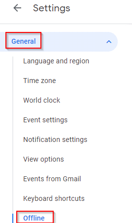 choosing the offline settings 