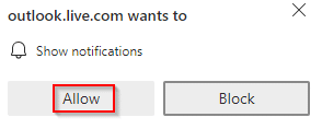 allow browser notifications