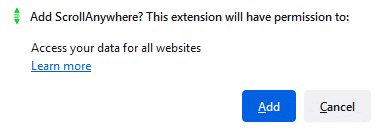 adding ScrollAnywhere to Firefox