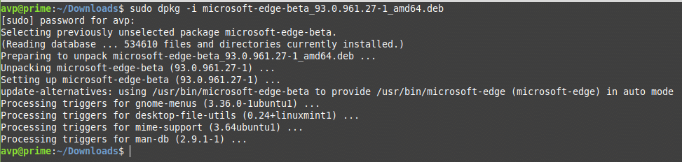 extracting .deb files from Linux Terminal