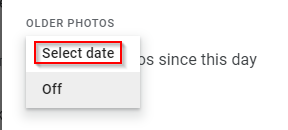 selecting photos to share from a specific date