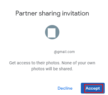 accepting partner sharing invitation