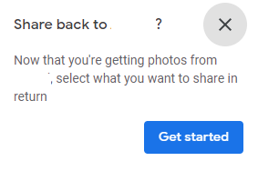 enabling a two-way sharing of google photos