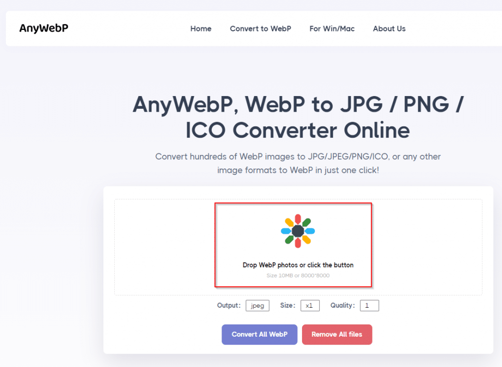 AnyWebP home page