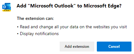 adding Outlook add-on to Edge browser