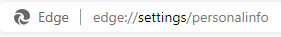 Edge personal info settings