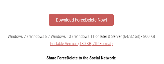 ForceDelete is a free Windows utility to download and use