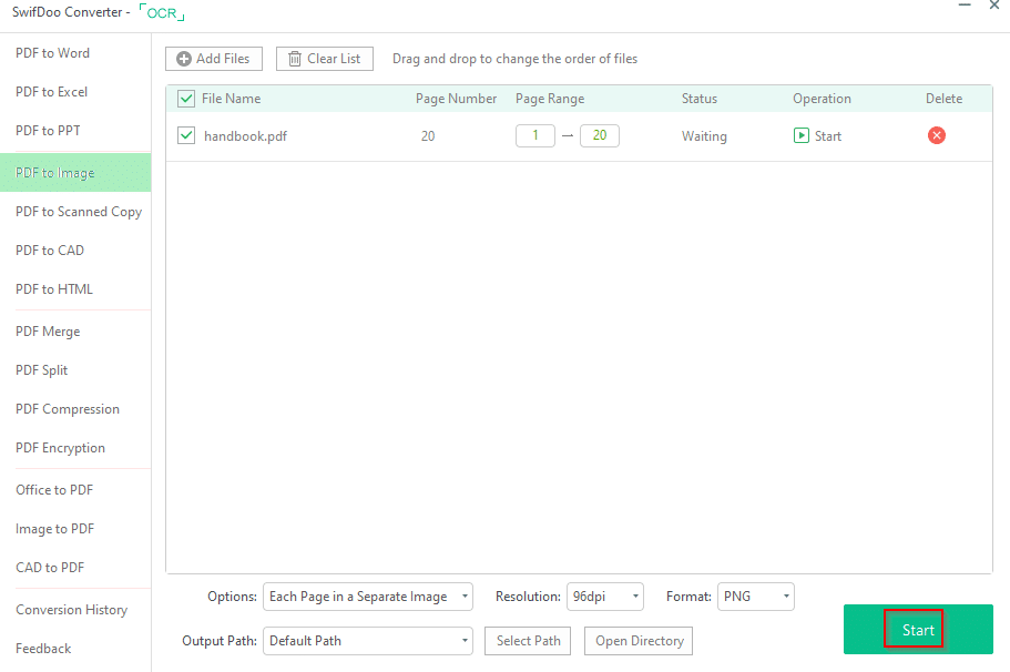 conversion options for documents